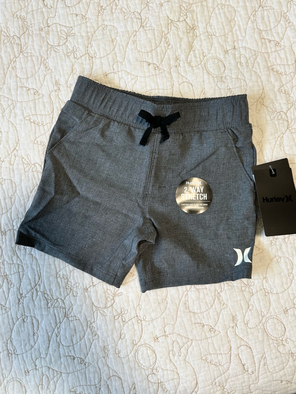 Hurley Toddler Gray 2-Way Stretch Hybrid Board Shorts